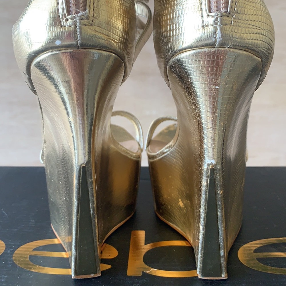 Gold Platform Sandals - Picture 3 of 6